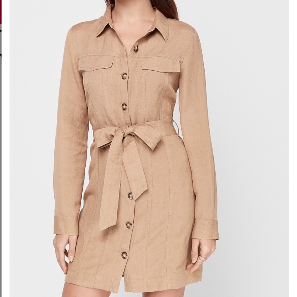 Linen button down mini dress🤎